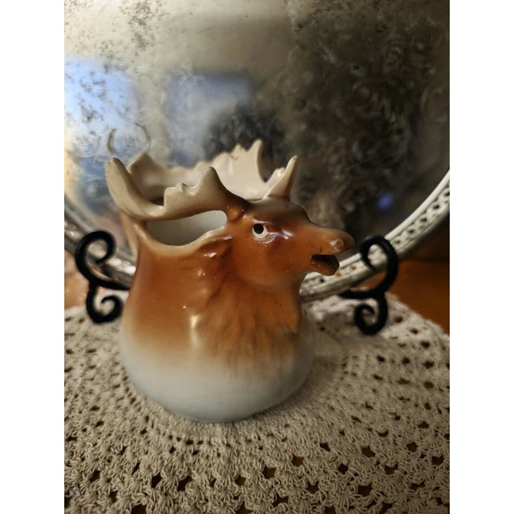 VERY RARE! Vintage Elk / Moose Figural Austria Porcelain Creamer